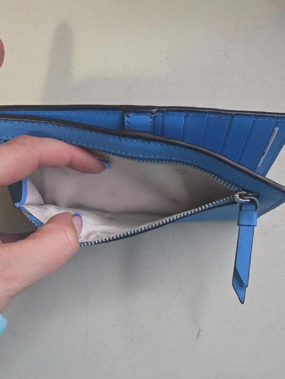 kate spade Cameron Monotone bright blue leather continental wallet